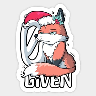 Zero Fox Given on Christmas Sticker